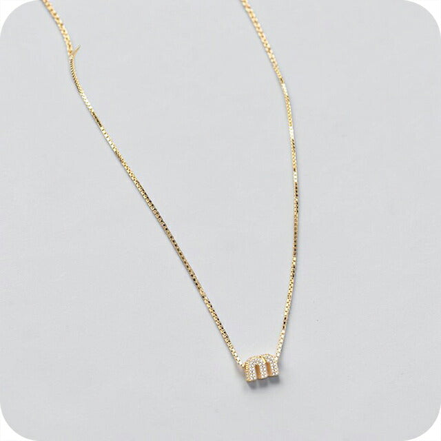 中古 ミュウミュウ ネックレス レディース ブランド MIUMIU 5IC305 クリスタル付き ゴールド アクセサリー USDMI118391011