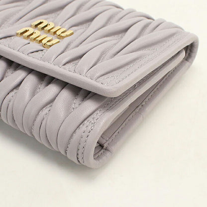 中古 ミュウミュウ 三つ折り財布 三折財布 コンパクト レディース ブランド MIUMIU マテラッセ  5MH033 パープル USDMI118967011