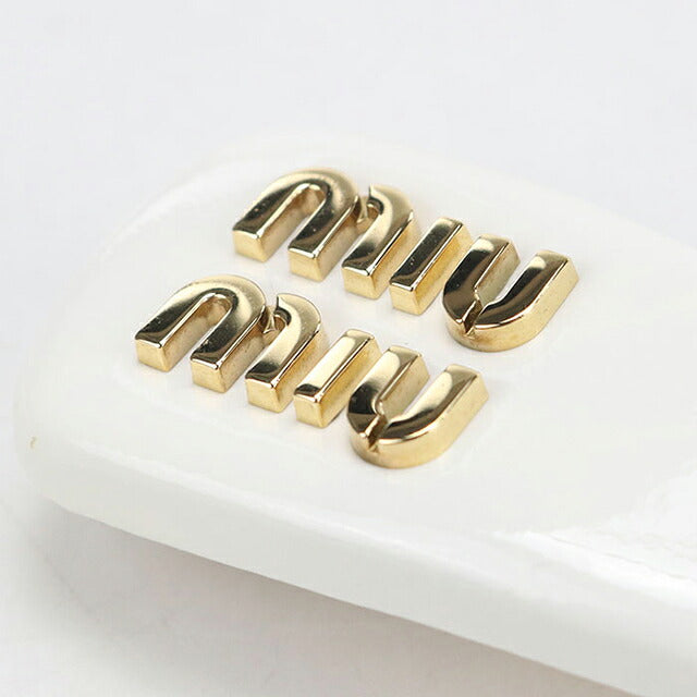 中古 ミュウミュウ バレッタ レディース ブランド MIUMIU  パテントレザー ヘアクリップ 5IF092_069_F0009 ホワイト ヘアアクセサリー USDMI119553011