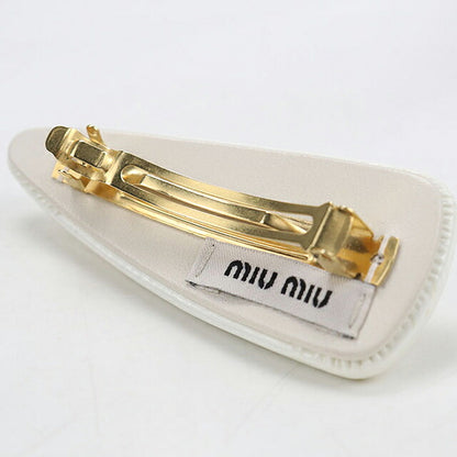 中古 ミュウミュウ バレッタ レディース ブランド MIUMIU  パテントレザー ヘアクリップ 5IF092_069_F0009 ホワイト ヘアアクセサリー USDMI119553011