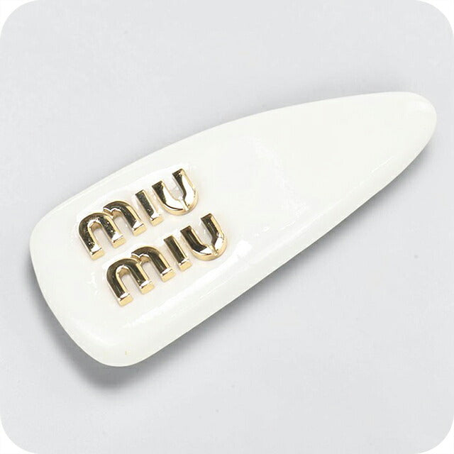 中古 ミュウミュウ バレッタ レディース ブランド MIUMIU  パテントレザー ヘアクリップ 5IF092_069_F0009 ホワイト ヘアアクセサリー USDMI119553011