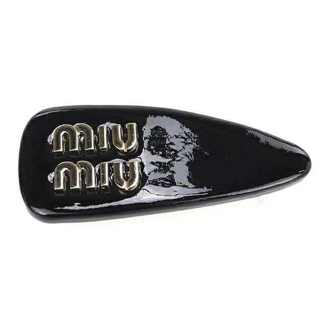 中古 ミュウミュウ バレッタ レディース ブランド MIUMIU  パテントレザー ヘアクリップ 5IF092_069_F0002 ブラック ヘアアクセサリー USDMI119554011
