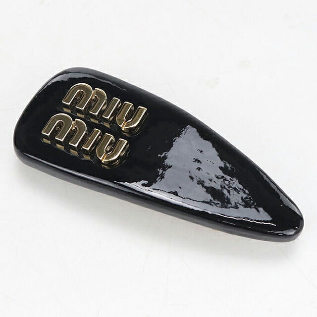 中古 ミュウミュウ バレッタ レディース ブランド MIUMIU  パテントレザー ヘアクリップ 5IF092_069_F0002 ブラック ヘアアクセサリー USDMI119554011