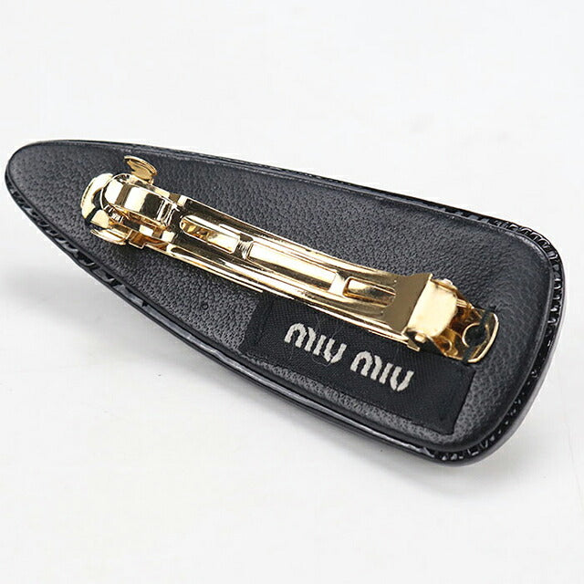 中古 ミュウミュウ バレッタ レディース ブランド MIUMIU  パテントレザー ヘアクリップ 5IF092_069_F0002 ブラック ヘアアクセサリー USDMI119554011