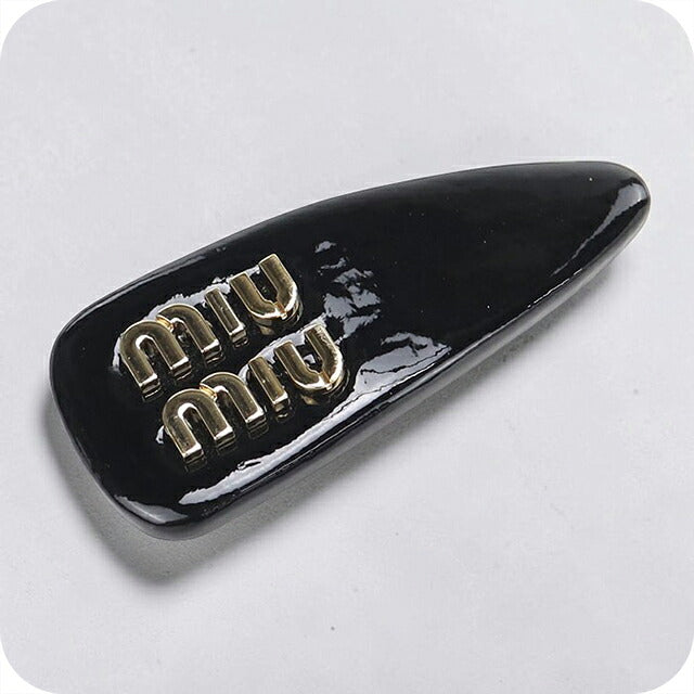 中古 ミュウミュウ バレッタ レディース ブランド MIUMIU  パテントレザー ヘアクリップ 5IF092_069_F0002 ブラック ヘアアクセサリー USDMI119554011