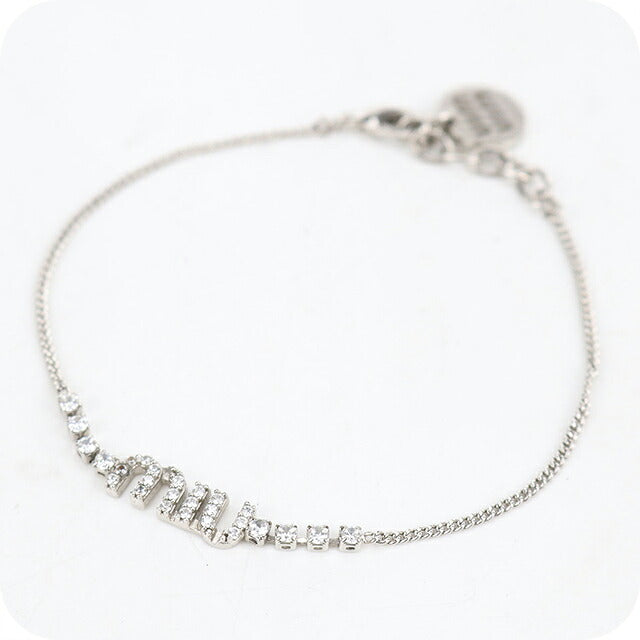 中古 ミュウミュウ ブレスレット レディース ブランド MIUMIU  ロゴ シルバー アクセサリー USDMI120165011
