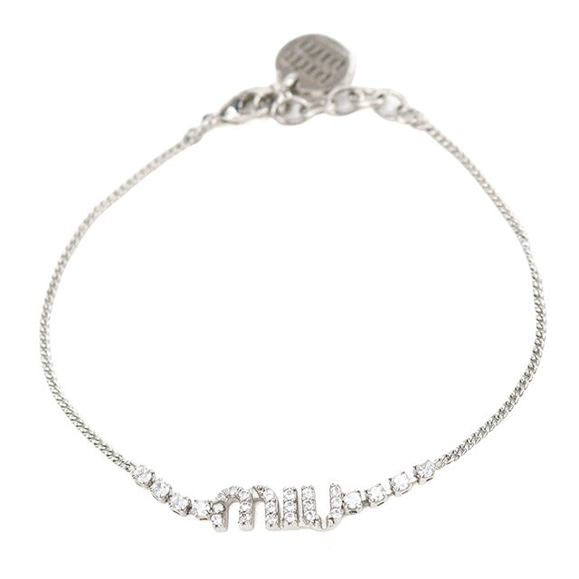 中古 ミュウミュウ ブレスレット レディース ブランド MIUMIU  ロゴ シルバー アクセサリー USDMI120165011