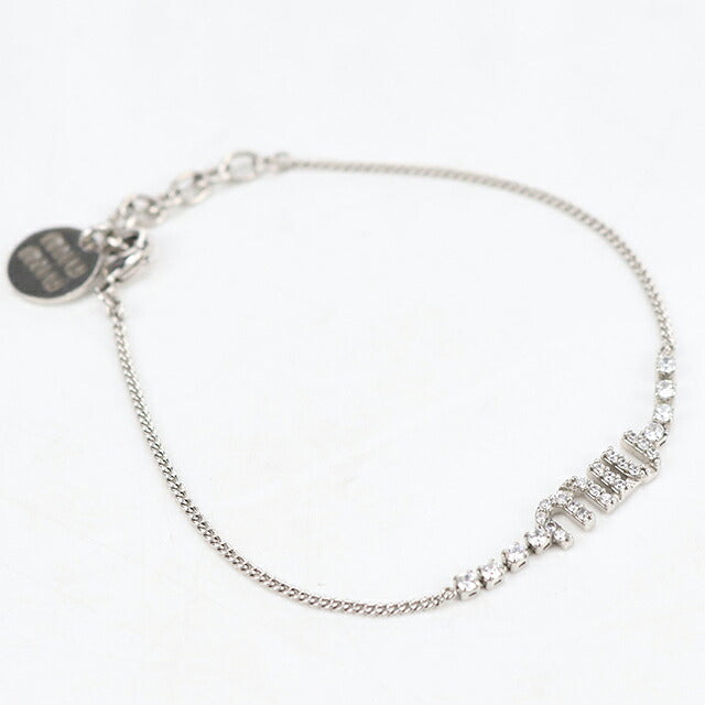 中古 ミュウミュウ ブレスレット レディース ブランド MIUMIU  ロゴ シルバー アクセサリー USDMI120165011