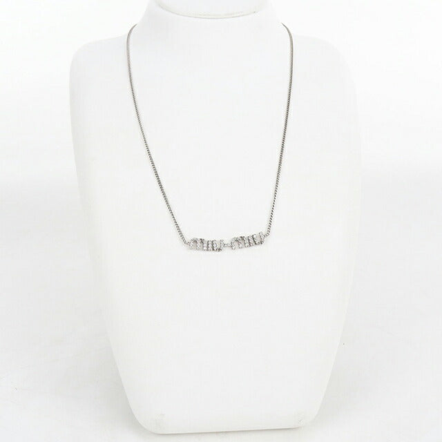 中古 ミュウミュウ ネックレス レディース ブランド MIUMIU  クリスタル付 5IC058_2DNC_F0OKL シルバー アクセサリー USDMI120453011