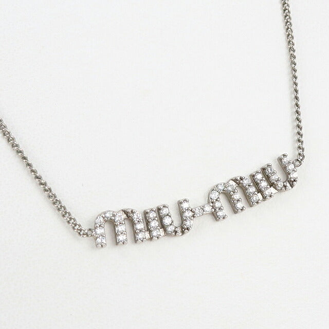 中古 ミュウミュウ ネックレス レディース ブランド MIUMIU  クリスタル付 5IC058_2DNC_F0OKL シルバー アクセサリー USDMI120453011