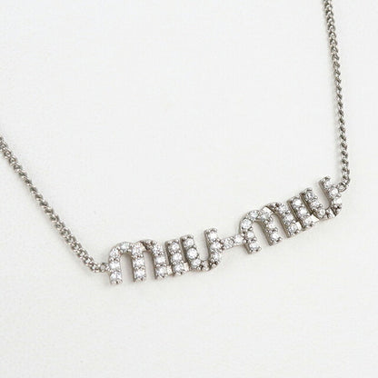 中古 ミュウミュウ ネックレス レディース ブランド MIUMIU  クリスタル付 5IC058_2DNC_F0OKL シルバー アクセサリー USDMI120453011