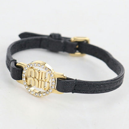 中古 ミュウミュウ ブレスレット レディース ブランド MIUMIU   レザー ブラック アクセサリー USDMI120454011