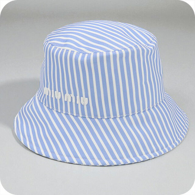 中古 ミュウミュウ ハット レディース ブランド MIUMIU バケットハット 5HC196 2DPN ブルー 帽子 USDMI94854011