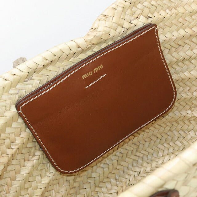 中古 ミュウミュウ カゴバッグ レディース ブランド MIUMIU カゴ　トートバッグ 5BG206 2DDH F0A5T ベージュ バッグ USDMI95221011
