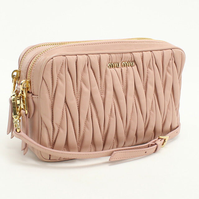 中古 ミュウミュウ 斜め掛け ショルダーバッグ レディース ブランド MIUMIU マテラッセ レザー 5BH539 ピンク バッグ USDMI95867011