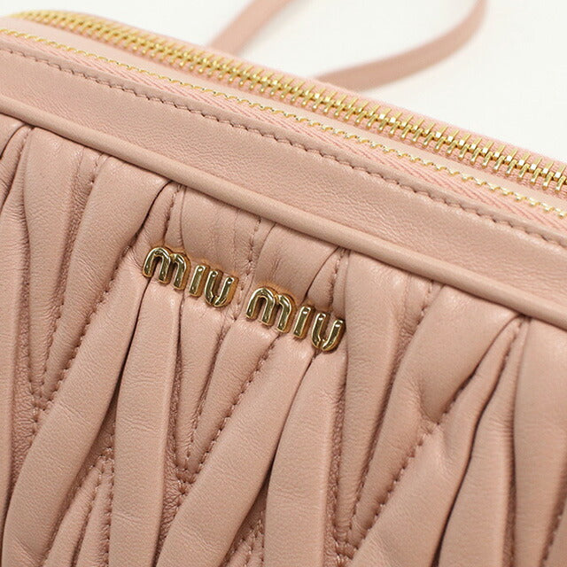 中古 ミュウミュウ 斜め掛け ショルダーバッグ レディース ブランド MIUMIU マテラッセ レザー 5BH539 ピンク バッグ USDMI95867011