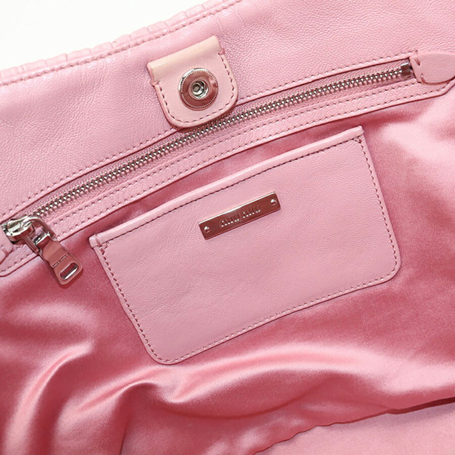 中古 ミュウミュウ トートバッグ レディース ブランド MIUMIU マテラッセ 2WAY レザー ピンク バッグ USDMI96905011