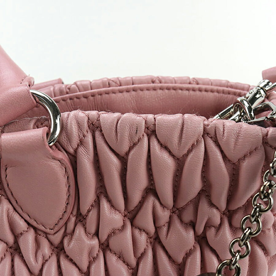 中古 ミュウミュウ トートバッグ レディース ブランド MIUMIU マテラッセ 2WAY レザー ピンク バッグ USDMI96905011