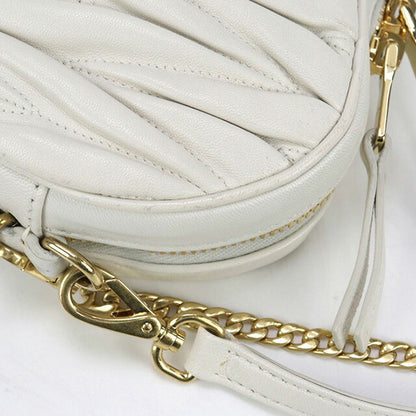 中古 ミュウミュウ 斜め掛け ショルダーバッグ レディース ブランド MIUMIU マテラッセ 2WAY レザー ホワイト バッグ USDMI98314011
