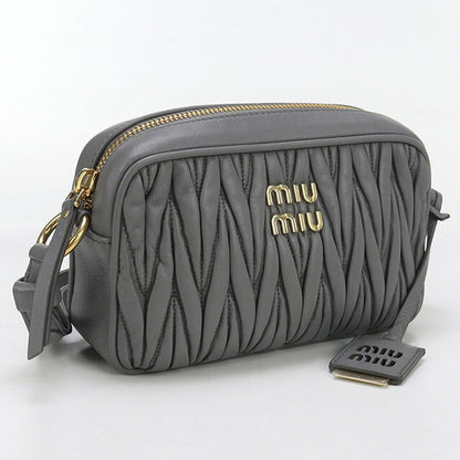 中古 ミュウミュウ 斜め掛け ショルダーバッグ レディース ブランド MIUMIU マテラッセ レザー 5BH118 グレー バッグ USDMI98621011