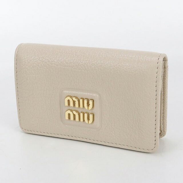 中古 ミュウミュウ 名刺入れ レディース ブランド MIUMIU レザー ベージュ 小物 USDMI99344011