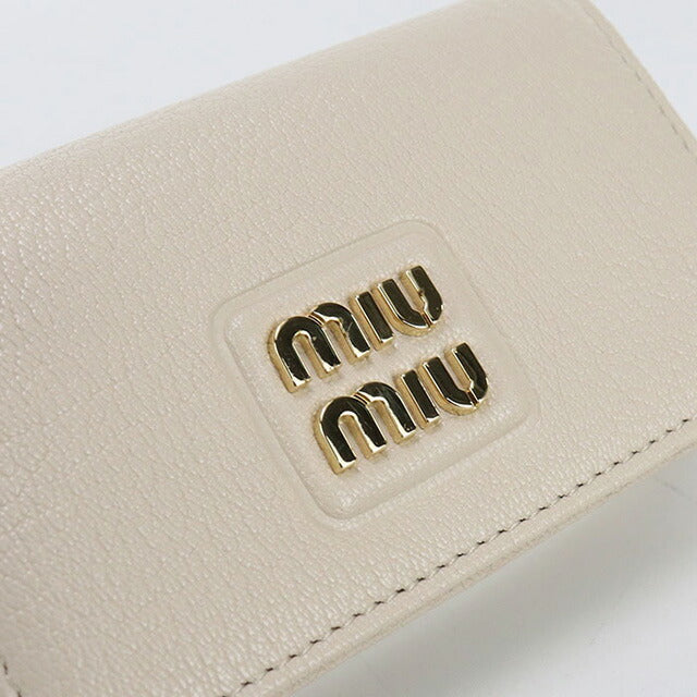 中古 ミュウミュウ 名刺入れ レディース ブランド MIUMIU レザー ベージュ 小物 USDMI99344011