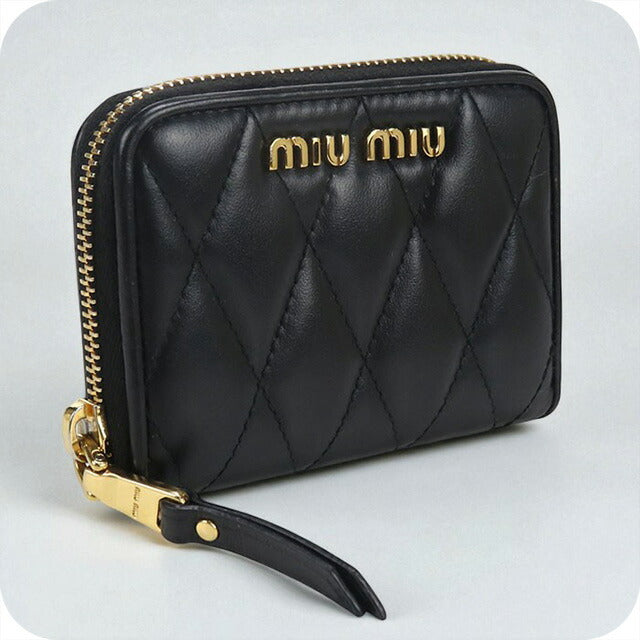 中古 ミュウミュウ 小銭入れ レディース ブランド MIUMIU キルティング コインケース 5MM268 2F3N F0002 ブラック 財布 USDMI99597011