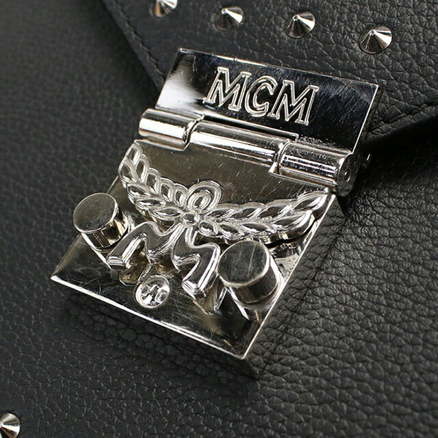 中古 エムシーエム 斜め掛け ショルダーバッグ レディース ブランド MCM パトリシア スタッズ レザー MWS7APA17 BK001 ブラック バッグ USDMM105079011