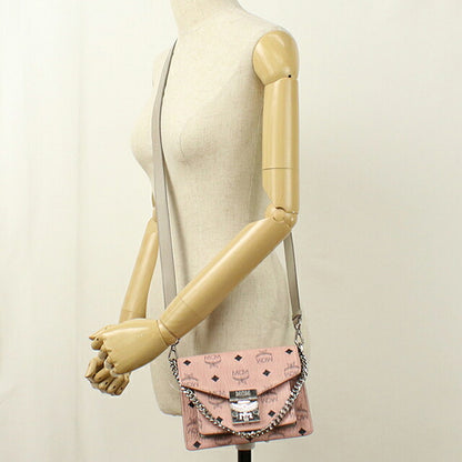 Used MCM shoulder bag ladies brand MCM chain leather MWRBAF002PZ001 pink USDMM118205011