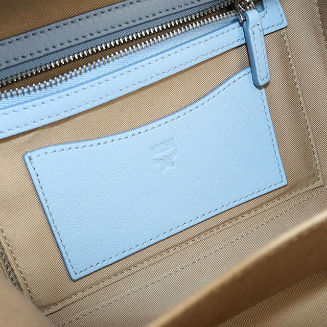 中古 エムシーエム ハンドバッグ レディース ブランド MCM 2WAYハンドバッグ レザー MWR9SBF25 ブルー バッグ USDMM96987011