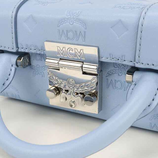 中古 エムシーエム ハンドバッグ レディース ブランド MCM 2WAYハンドバッグ レザー MWR9SBF25 ブルー バッグ USDMM96987011