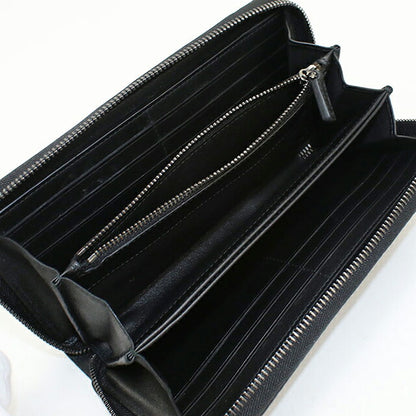 中古 モンブラン 長財布ラウンドファスナー メンズ ブランド MONTBLANC   レザー 128639 ブラック USDMOB118105011