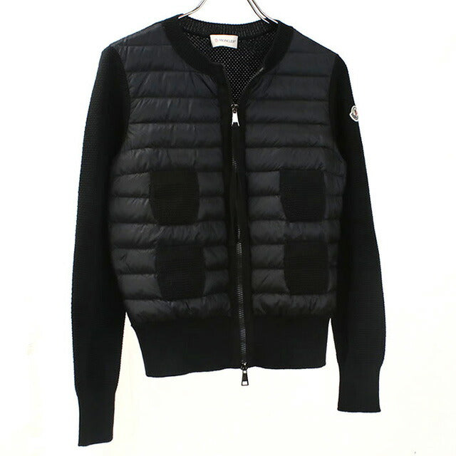 中古 モンクレール ダウンジャケット レディース ブランド MONCLER MAGLIONE TRICOT ALLA COREANA 9474800 98125 999 ブラック ウェア USDMON99180011