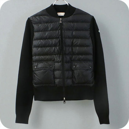 中古 モンクレール ダウンジャケット レディース ブランド MONCLER CARDIGAN TRICOT 9B50000 A9001 999 ブラック ウェア USDMON99182011