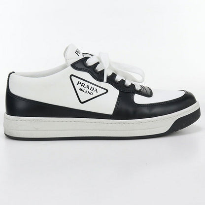 Used Prada sneakers ladies brand PRADA triangle logo leather 1E796M white shoes USDPR100139011