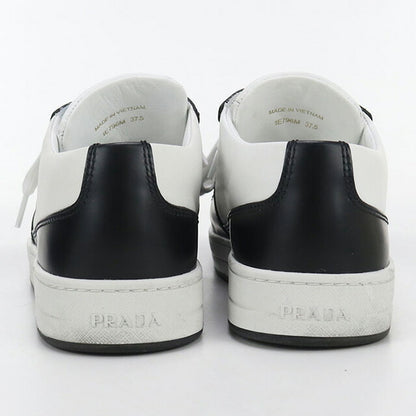 Used Prada sneakers ladies brand PRADA triangle logo leather 1E796M white shoes USDPR100139011