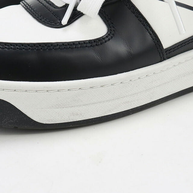 Used Prada sneakers ladies brand PRADA triangle logo leather 1E796M white shoes USDPR100139011