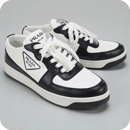 Used Prada sneakers ladies brand PRADA triangle logo leather 1E796M white shoes USDPR100139011