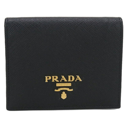 二手 Prada 双折钱包男女通用品牌 PRADA 黑色钱包 USDPR100322011