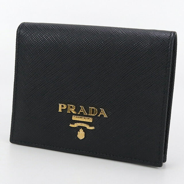 二手 Prada 双折钱包男女通用品牌 PRADA 黑色钱包 USDPR100322011