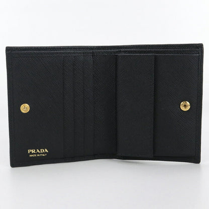 二手 Prada 双折钱包男女通用品牌 PRADA 黑色钱包 USDPR100322011