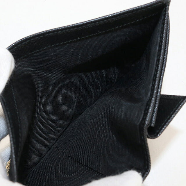二手 Prada 双折钱包男女通用品牌 PRADA 黑色钱包 USDPR100322011