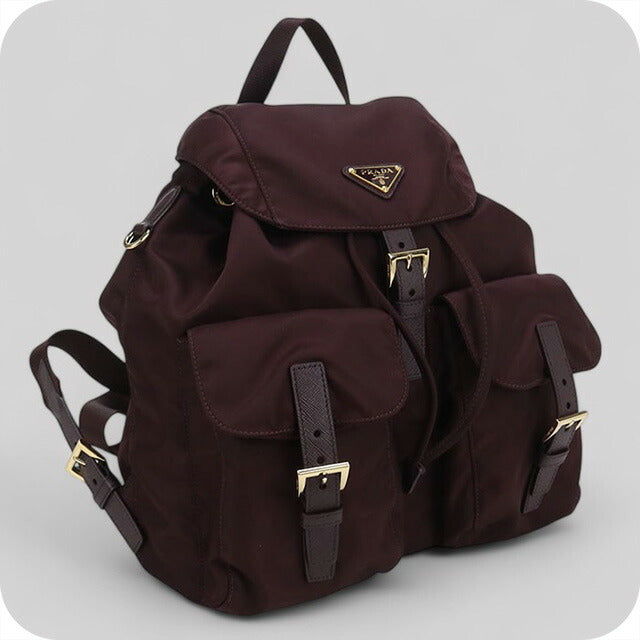 Used Prada Rucksack Unisex Brand PRADA Re-Nylon Backpack Brown Bag USDPR100378011