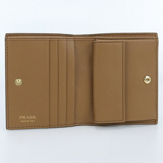 中古 プラダ 二折財布 レディース ブランド PRADA 二折り財布 レザー ブラウン 財布 USDPR100409011