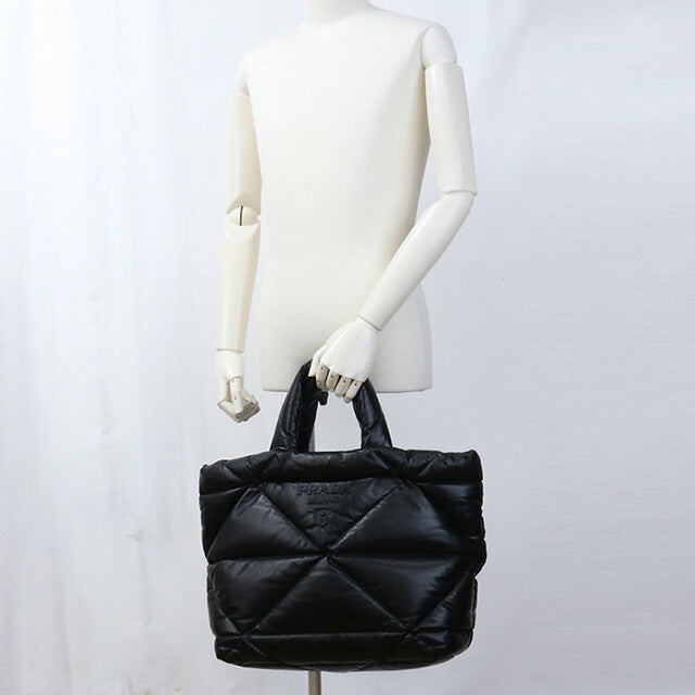 Used Prada tote bag unisex brand PRADA leather leather black bag USDPR100490011