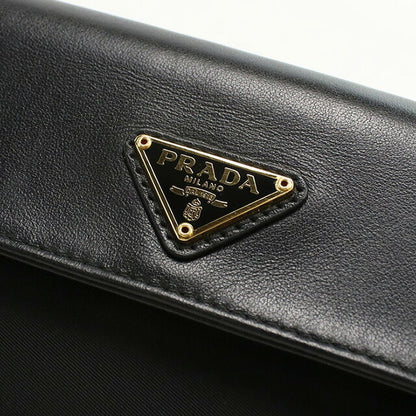 中古 プラダ 長財布二折 レディース ブランド PRADA サフィアーノトライアングル 1M1037 ブラック 財布 USDPR100790011