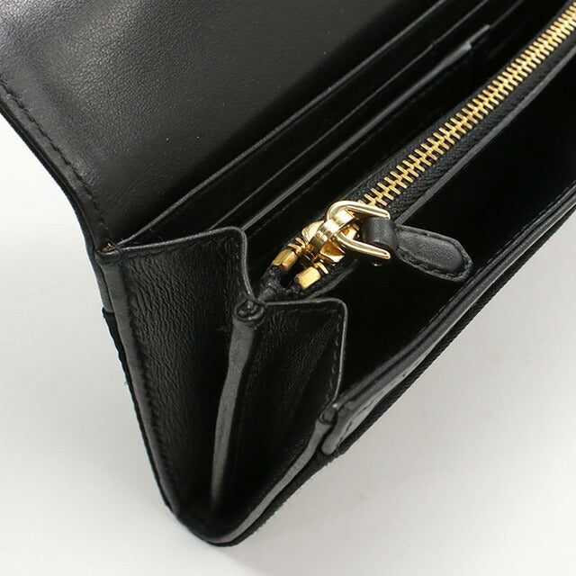 中古 プラダ 長財布二折 レディース ブランド PRADA サフィアーノトライアングル 1M1037 ブラック 財布 USDPR100790011