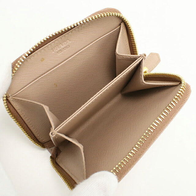 中古 プラダ 小銭入れ レディース ブランド PRADA サフィアーノトライアングル コインケース レザー 1ML522 QHH ピンク 財布 USDPR101544011