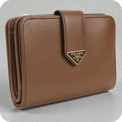 中古 プラダ 二つ折り財布 レディース ブランド PRADA シティカーフタブ 財布 1ML018 2CNP F0046 ブラウン 財布 USDPR101615011