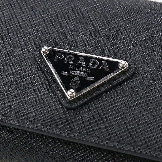 中古 プラダ 三つ折り財布 レディース ブランド PRADA サフィアーノトライアングル財布 ブラック 財布 USDPR101839011
